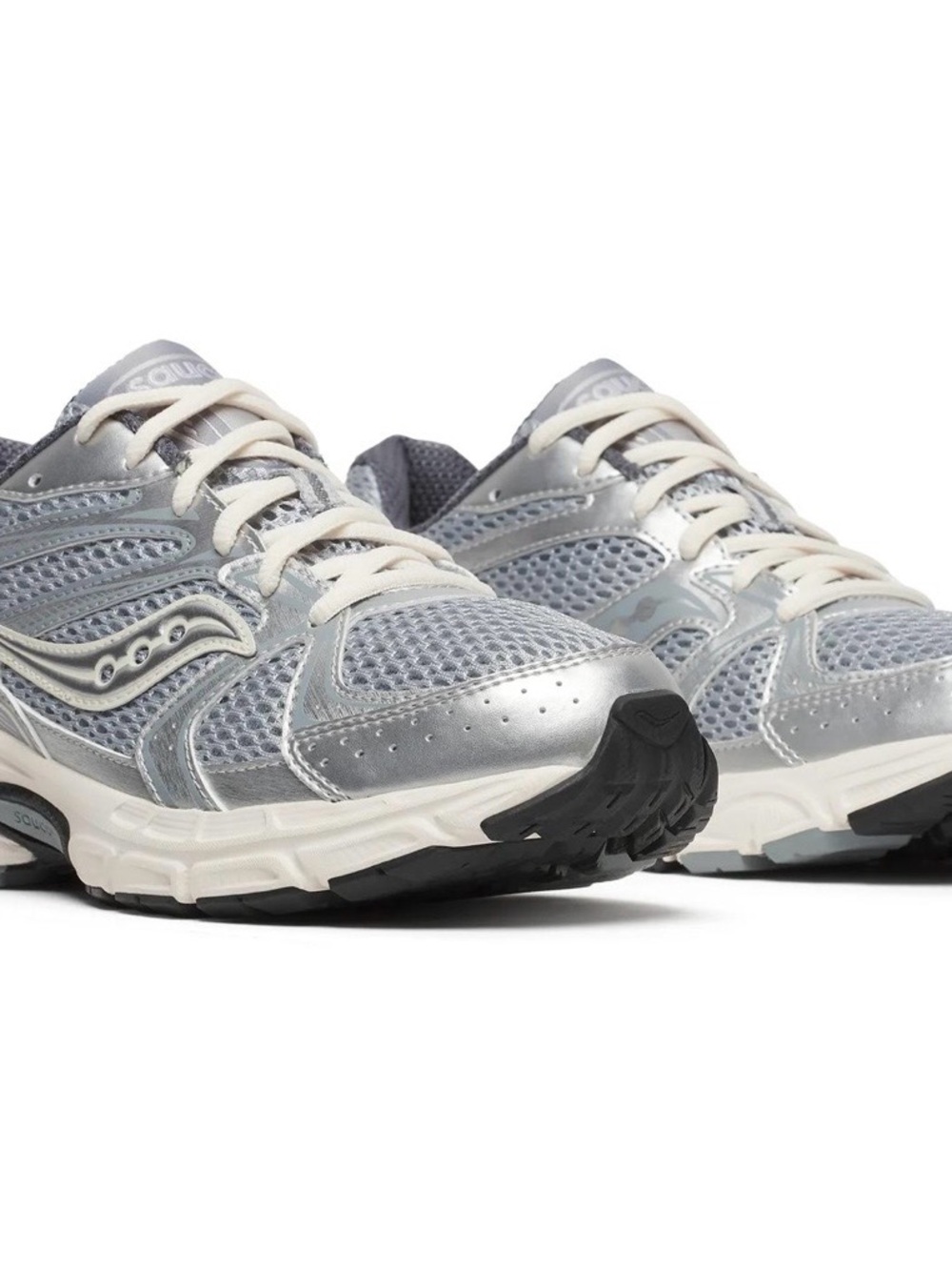 Saucony Women's Silver and White Running Sneakers
